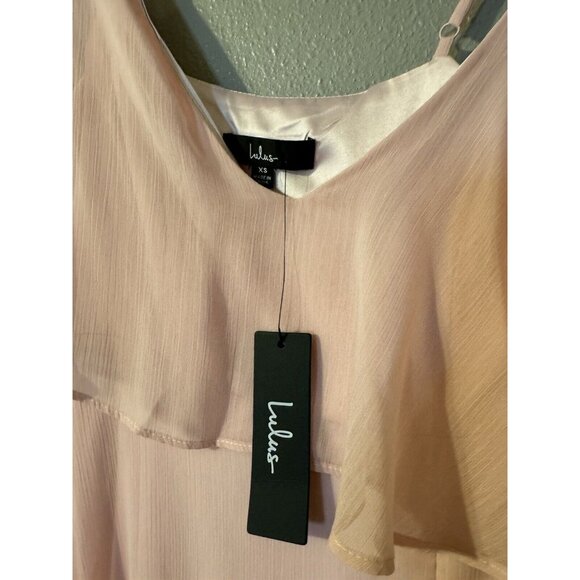 Lulus Pink Long Formal Dress Short Sleeve Wedding Party Cruise NWT NEW - Picture 9 of 13